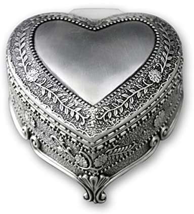 BinkeGG Zinnlegierung Spieldose Uhrwerk Herzförmige Spieluhr mit Sankyo Musik Mechanismus (Option 65 Melodien) (Kiss the Rain)