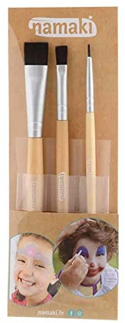 NAMAKI Makeup Pinsel-Set, für Kinderschminke, 3 Pinsel