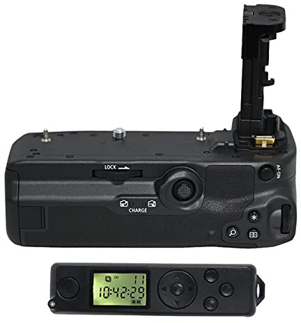 Raeisusp Agarre de Batería Dummy con Mando a Distancia Inalámbrico 2.4G Reemplaza el Soporte de Batería Canon BG-R10 Compatible con Cámaras DSLR Canon EOS R5 R6 R5C