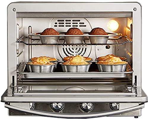 Forno a Ventola Singola in Acciaio Inox Classe energetica A Interno smaltato Fornello alogeno a convezione Premium Fornello Elettrico Singolo Incorporato - Acciaio Inox