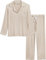 Amorbella Womens Soft Bamboo Viscose Pajamas Set Long Sleeve Summer Pjs Pants Set(Cream,M)