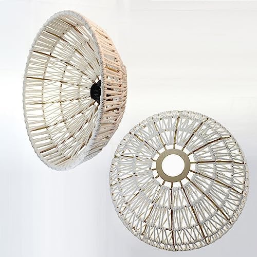 Osasy 2 Pack Pendant Lights Shade Ceiling Light Covers Woven Boho Lampshades for Pendant Light Arc Floor Lamps Shades Replacement
