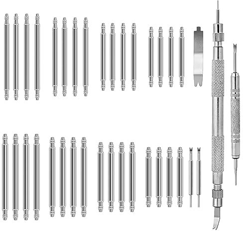 37 Pcs Heavy Duty Watch Spring Bar Tool Kit - Stainless Steel Pins for Watch Band Removal & Repair