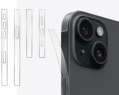 GIOPUEY [4 Stück Seitlicher Rahmen Folie Kompatibel mit iPhone 14, Ultra Dünn Flexibles TPU, Kratzfest, Kompatible Hülle, Seitliche Schutzfolie - Transparent