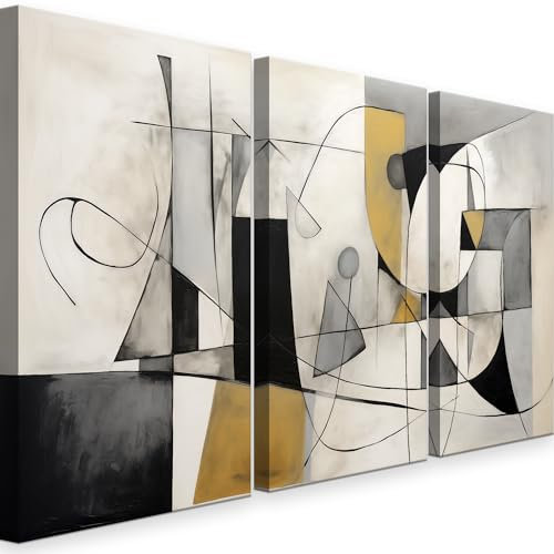INTELIENZOS Cuadros Salon • Modernos • Lienzos decorativos • Decoración Pared • 120cm • Grande 3 piezas • Abstracto • 6 Picasso • Decoracion Dormitorios • Comedor • Oficina • Pasillo