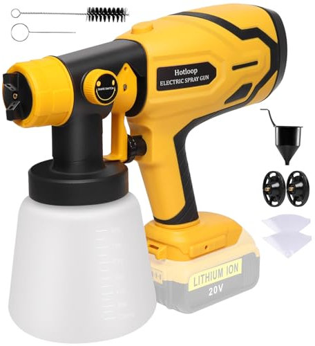 Sistema de pulverización de pintura con batería, pulverizador de pintura para DEWALT 20 V, pistola de pintura con depósito de 800 ml, 2 boquillas, 2 papeles de filtro, pistola de pulverización