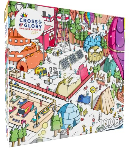 Arctic Explorer's Snowbound Giggles from Cross & Glory - 1000 Piece Jigsaw Puzzle - Funny Polar Adventure Magic Puzzle