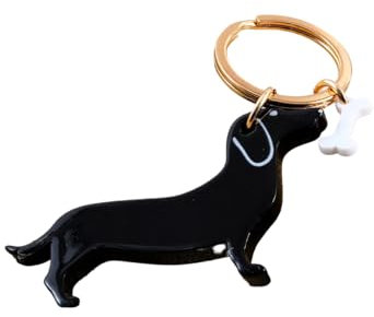 frechdachshund Dackel Schlüsselanhänger – coole Dackel Geschenke für Damen – Hund Schlüsselanhänger – Stilvolle Dackel Deko für jede Gelegenheit (schwarz)