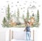 duoyif Wandtattoo Kinderzimmer XXL, Wandtattoo Baum Tiere Berg, Wandaufkleber Safari Tiere, Aquarell Große Wandsticker Für Babyzimmer Kinderzimmer Spielzimmer Wanddeko (Groß, 150 x 96 cm)