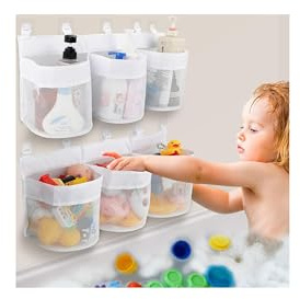 2 Pack Bath Toy Storage Bag, Bath Toy Hanging Organizer Net, Bath Toy Mesh Bag, Storage and Sorting Of Toys, Ideal for Bathroom Organizer