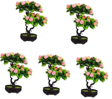 Warmhm 5stücke Fake Fruit Bonsai Künstlicher Mit Topf Dekorative Kunstpflanze Für Büro Und Garten Und Immer Frisch Simulierte Pflanzen Für Stilvolle Inneneinrichtung