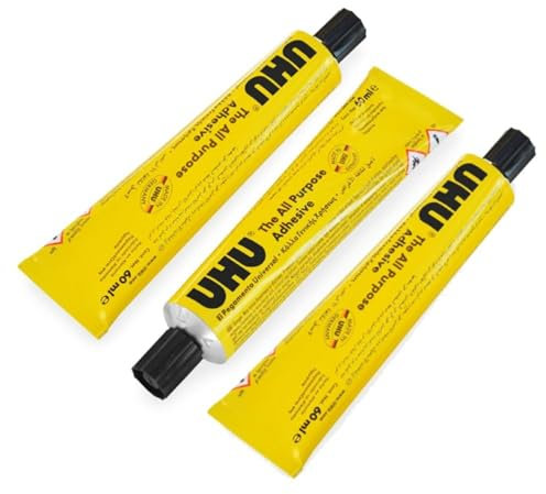 Pack of 3 tubes (60ml each) UHU Glue, All Purpose Adhesive Glue Perfect For Crafts Transparent Fast drying Strong Arts Craft DIY