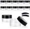 GAUATO 12 Pcs Sample Pots 10ml, Empty Travel Pots Clear Plastic Cosmetic Jars, Small Pots with Lids Portable Lip Balm Containers for Toiletries, Creams, Powder, Glitter Nail Art Storage