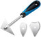 DEKEones 3-in-1 Rasierhaken Schaber Set aus Edelstahl，Handwerkzeuge zum Malerei Entfernen, 8 Zoll lang mit Dreieck-, Kombi- und Herzklingen für Holzbearbeitung（21cm）