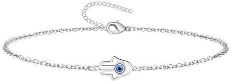 cotigo Armband Türkisches Auge aus Edelstahl oder Draht + ein Armband mit 7 Knoten (kostenlos), Glücksbringer und Schutz vor dem bösen Blick, Schmuck, Herren, Armbänder, Damen, Mädchen, taille unique