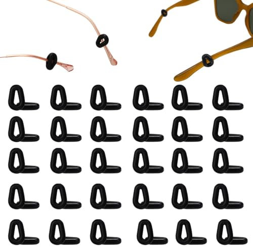 XENQITO 30 Paia di Supporti per Occhiali in Silicone Antiscivolo - Cuscinetti Ferma Occhiali con Gommini per Le Orecchie Ganci