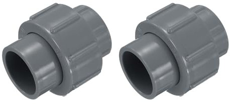 QUARKZMAN 2 Pcs 1 Raccord Union PVC pour Tuyau (Embout x Embout) Raccord Union PVC À Glissement Schedule 40, Joint Torique EPDM, Gris
