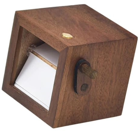 Baoblaze Foto Flip Book Frame Fotoalbum Geschenke für Paar Handkurbel -Display -Box für Hochzeits Geburtstag Scrapbooking Travel Mother Day, 8 Stück Dunkelbraun