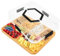 BigKing Bandeja para servir de bambú, bandeja de aperitivos con tapa y 6 ranuras, tabla de bambú para quesos, recipientes para frutas, aperitivos, dulces, verduras, nueces, picnics