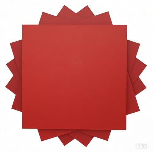 Uadme Farbige Sperrholzplatte 3mm, 8 Stück 300x300mm Linde Sperrhol, Holzplatte Laser Material für DIY Basteln, Modellbau, Kreative Kunstprojekte (Rot)