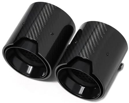 Auspuffblende Für B&MW 2er F22 F23 235i 240i F20 F21 135i 140i Auto-Auspuffblende Carbonfaser ID60mm Schalldämpfer 2 Stück(Schwarz)