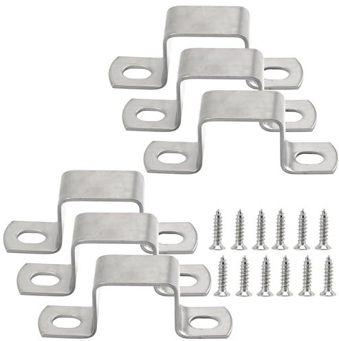 304 Stainless Steel Square Pipe Clamps with Screws, 6 Pack 60x60mm U Shaped Strut Connector Bracket Tube Buckle