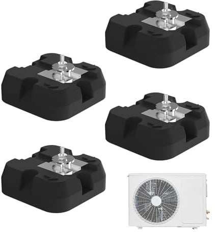 Bodenkonsole Dämpfungssockel - 4 Dämpfungssockels Für Klimaanlage Und Wärmepumpe | Gummipuffer Schwingungsdämpfer | Antivibrationsfüße Aus Gummi Fürs Effektive Geräusch - Vibrationreduzierung