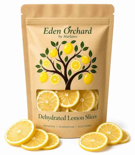 Dried Lemon Slices, Natural Dehydrated Fruit, 50g Pack with 20+Servings for Cocktails, Tea, Baking and Craft Decorations