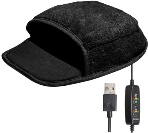 USB Heated Mouse Pad 3-Level Temperature Control Black Winter Keyboard Hand Warmer Anti-Slip Office Desk Mouse Mat