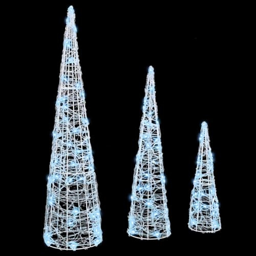 Festnight 3er Set Led Pyramide Lichterkegel Weihnachtspyramide Lichterpyramide Außen Innen Weihnachten Christmas Pyramid Weihnachtsbaum Weihnachtsdeko Innen Kaltweiß