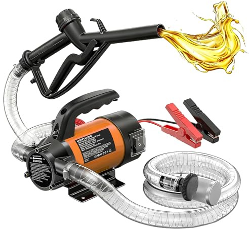 LUXPLLUSO Pompe gasoil électrique 12V 160W Débit 56.78L/min, | transfert carburant multifonction pour diesel, biodiesel, kérosène, Pompe à eau aspiration sur batterie