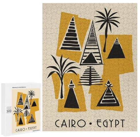 Cairo Egypt Pyramids Art Print – Tischpuzzle Für Erwachsene, 500 PCS, Jubiläumsgeschenk – Für Eine Abwechslungsreiche Wochenendaufgabe