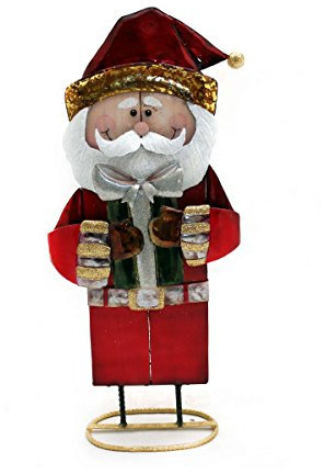 Gall&Zick Engel, Dekofigur, Weihnachten, Weihnachtsfigur, (Weihnachtsmann rot mit Holz)