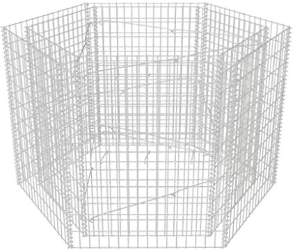 vidaXL Lit Surélevé à Gabion Hexagonale 160x140x100 cm Jardinière Pot de Fleur