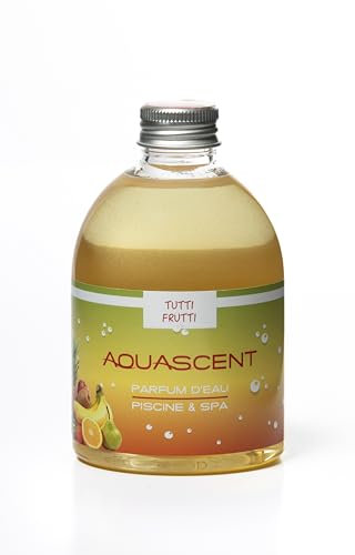 Aquascent - Parfum Piscine et Spa Tutti-Frutti - Concentré 250ml : élimine Les odeurs, préserve l'eau Claire, sans Alcool ni Colorant. Fabriqué en France. Compatible Sel & Chlore