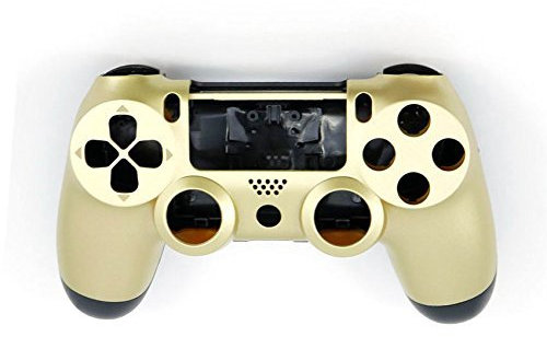 GGZone Carcasa completa de repuesto para controlador de PS4 (versión antigua) JDS-001 JDS-010 JDS-011 (dorado-negro) - plástico, policarbonato