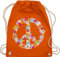 Turnbeutel Rucksack - Sprüche Statement - Peace Flower Power Hippie Peace Zeichen I Friedenszeichen I 90er I 70er - Unisize - Orange - festival turnsack mit aufschrift 90s beutel sportbeutel retro