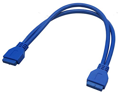 AAOTOKK Cavo Intestazione Scheda Madre USB 3.0 20 Pin Femmina a Femmina Connessione ad Alta Velocità Adattatore Per Scheda Madre Cavo Prolunga (30 cm/12 Pollici-20Pin F/F)