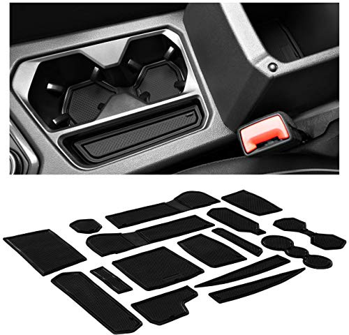 CupHolderHero fits Volkswagen VW Tiguan Accessories 2018-2024 Premium Custom Interior Non-Slip Anti Dust Cup Holder Inserts, Center Console Liner Mats, Door Pocket Liners 16-pc Set (Solid Black)