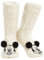 Disney Antirutschsocken Damen mit 3D-Ohren, One Size ABS Kuschelsocken Damen Antirutsch Haussocken Winter Frauen Geschenke (Beige Mickey)