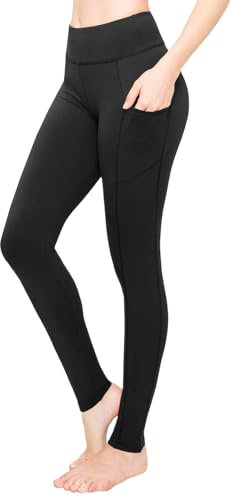 SATINA Leggings mit hoher Taille für Damen – bequem und dehnbar in vielseitigen Größen und Farben, Schwarz, Einheitsgröße Mehr