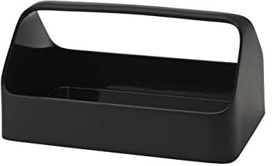 RIG-TIG Aufbewahrungsbox Handy Box - Schreibtisch-Organizer aus Kunststoff - Aufbewahrungsbehälter für Smartphone, Schreibwaren, Schulbedarf, Badezimmer-Artikel, Gewürze - 28x18x14 cm, Schwarz