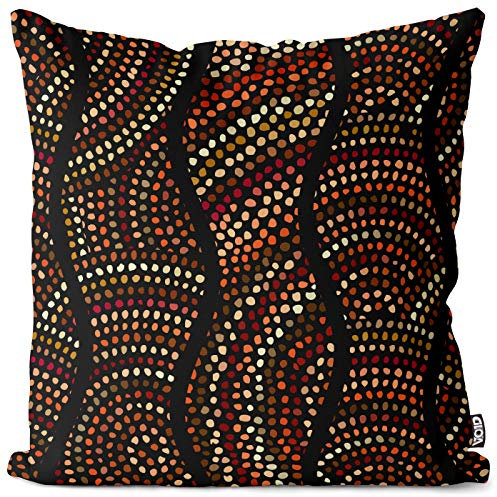 VOID Ethno Muster Orange Kissenbezug Kissenhülle Sofakissen Kissen Deko Outdoor-Kissen Dekokissen, Kissen Größe:50 x 50 cm