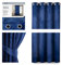 AmeliaHome Set Vorhang H 245 x B 140 cm mit Raffhalter 54 x 10 cm Velvet Optik Indigo 1 St. Ösenschal Samt Halbverdunkelungsvorhang Fensterdekoration Dekoschal Dekorvorhang