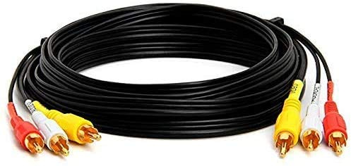 Dragon Trading Câble audio audio/vidéo composite 3 RCA mâle vers 3 RCA mâle Plaqué or 1,5 m