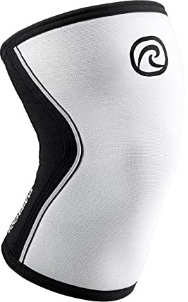 Rehband Ginocchiera sportiva per cross-fit e allenamento pesante, manico al ginocchio in neoprene da 5 mm, disponibile in diversi colori e misure, unisex, colore: bianco, taglia: XL