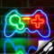 Rdutuok 41 x 27,5 cm USB Powered Gaming Lampe Wand Leuchtreklame Gamepad Controller Gaming Wandleuchten LED Spiel Blaue Gamer Neonlichter für Schlafzimmer Kinder Spielzimmer Party Dekoration