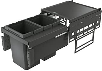 Naber 8013300 Abfallsammler 20 (2x10) Liter Cox® Base 360 S/400-2 anthrazit ohne Biodeckel, H 360 mm