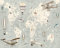 Walltastic Map of The World Wallpaper Mural, Childrens Bedroom, Playroom, 8 feet High x 10 feet Wide, 1 Size