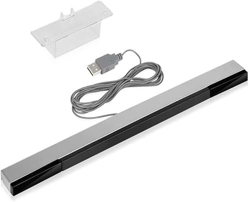 CHILDMORY Barre de capteur USB récepteur de signal de capteur de mouvement infrarouge IR Ray pour console Wii et Wii U avec support stable